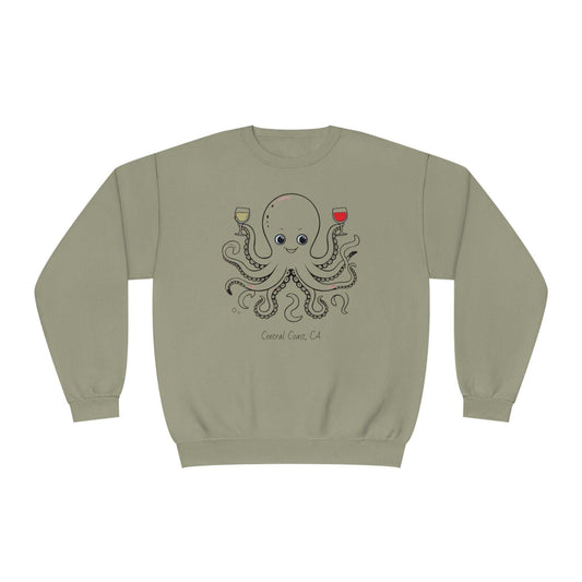 wine tasting octopus unisex crewneck sweatshirt