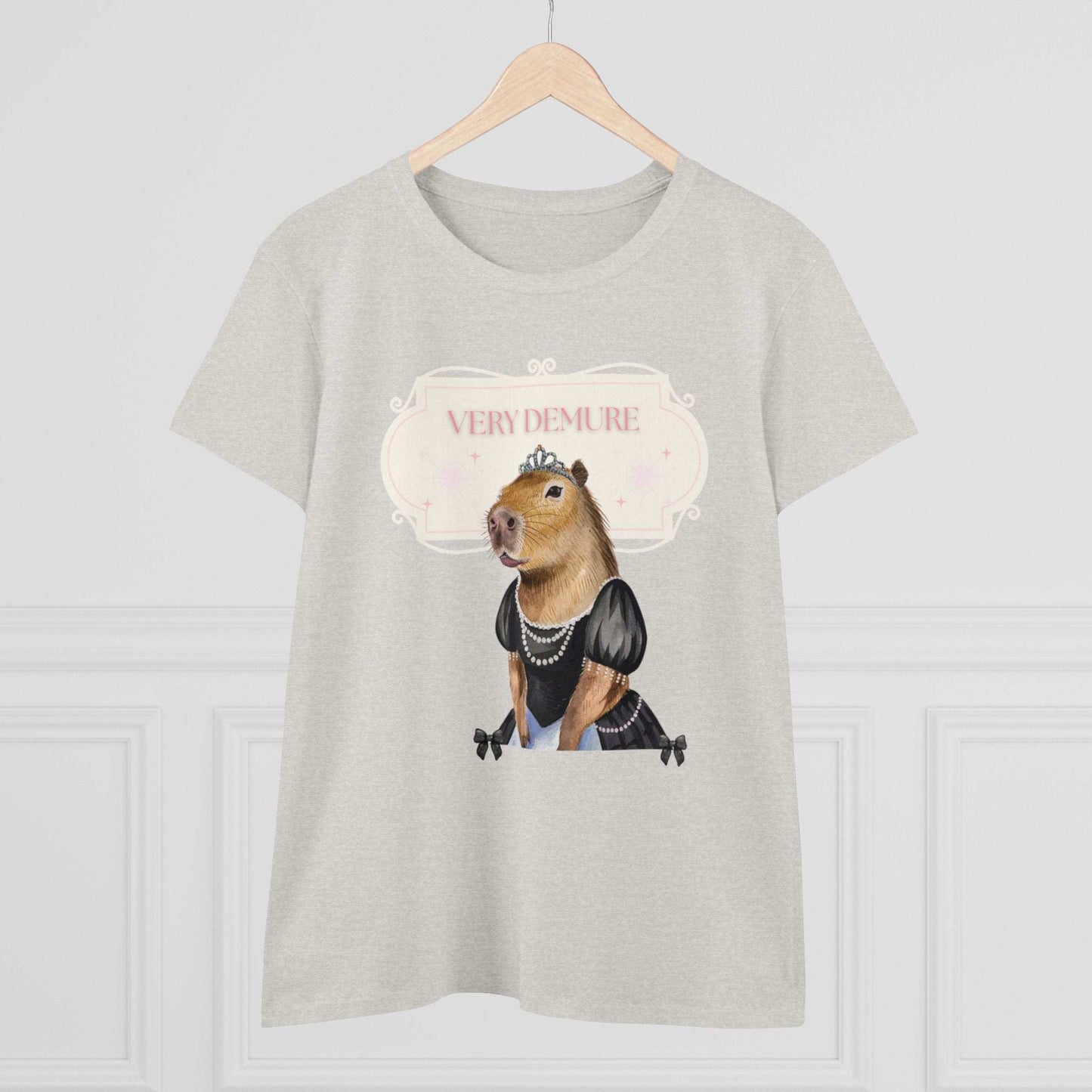 Very Demure Capybara Women's Cotton Tee. Cutesy Capy Tshirt in Her Very Demure Phase. Fun For Fall, Back To School. Gifts For Her.