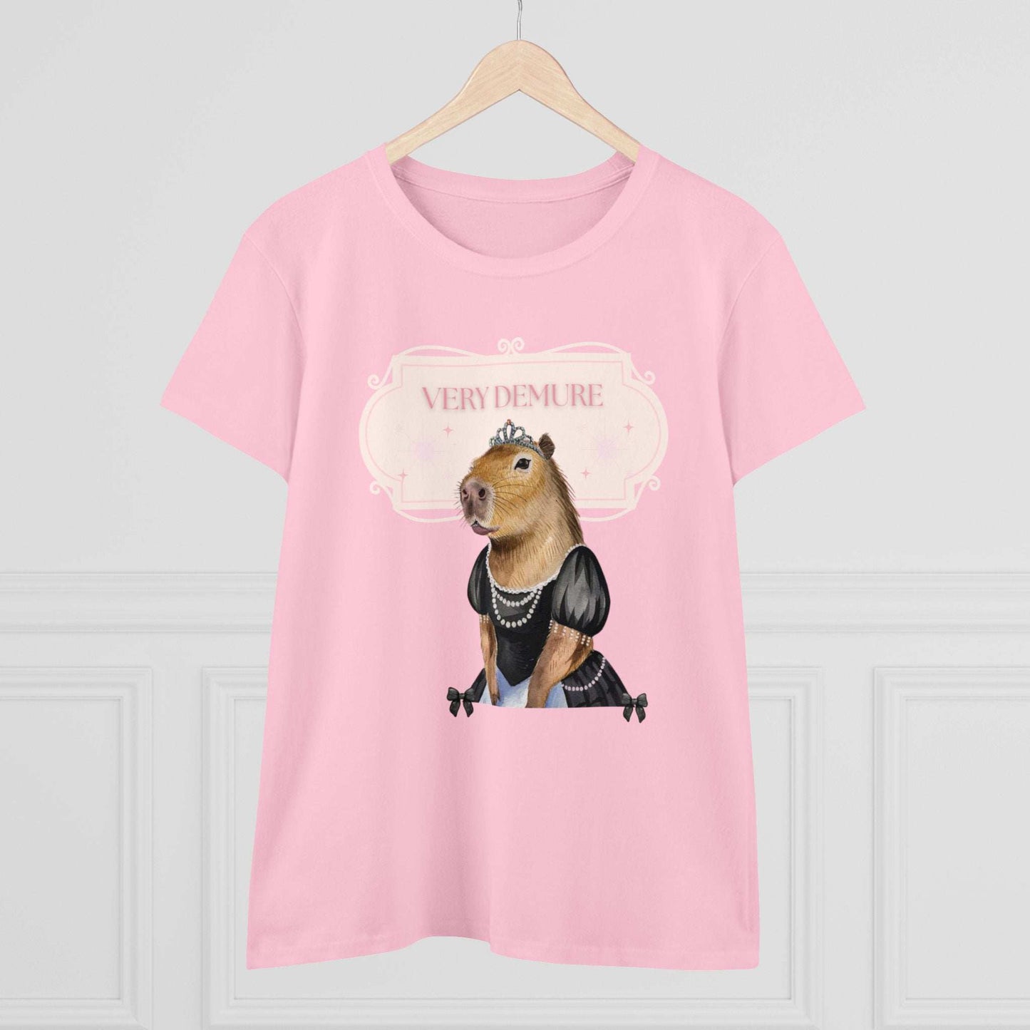 Very Demure Capybara Women's Cotton Tee. Cutesy Capy Tshirt in Her Very Demure Phase. Fun For Fall, Back To School. Gifts For Her.