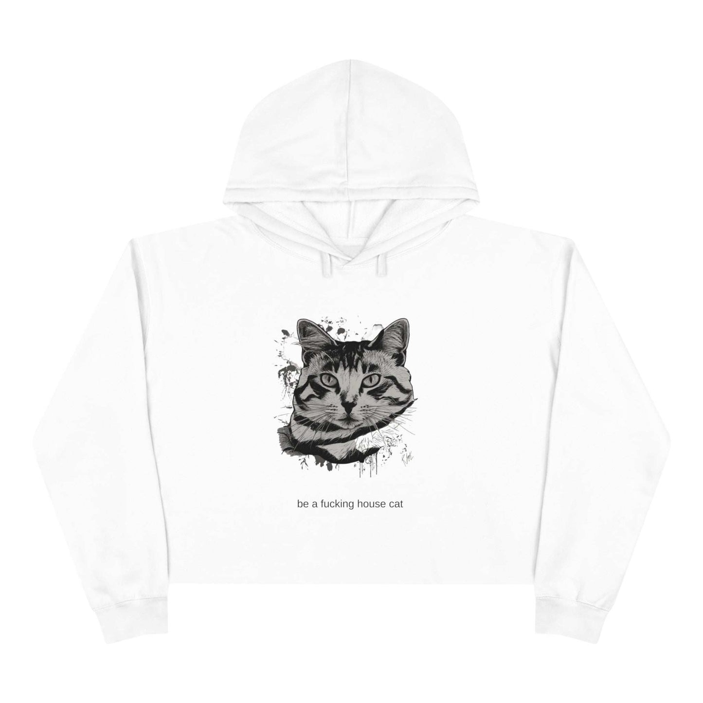 be a fucking house cat cropped hoodie