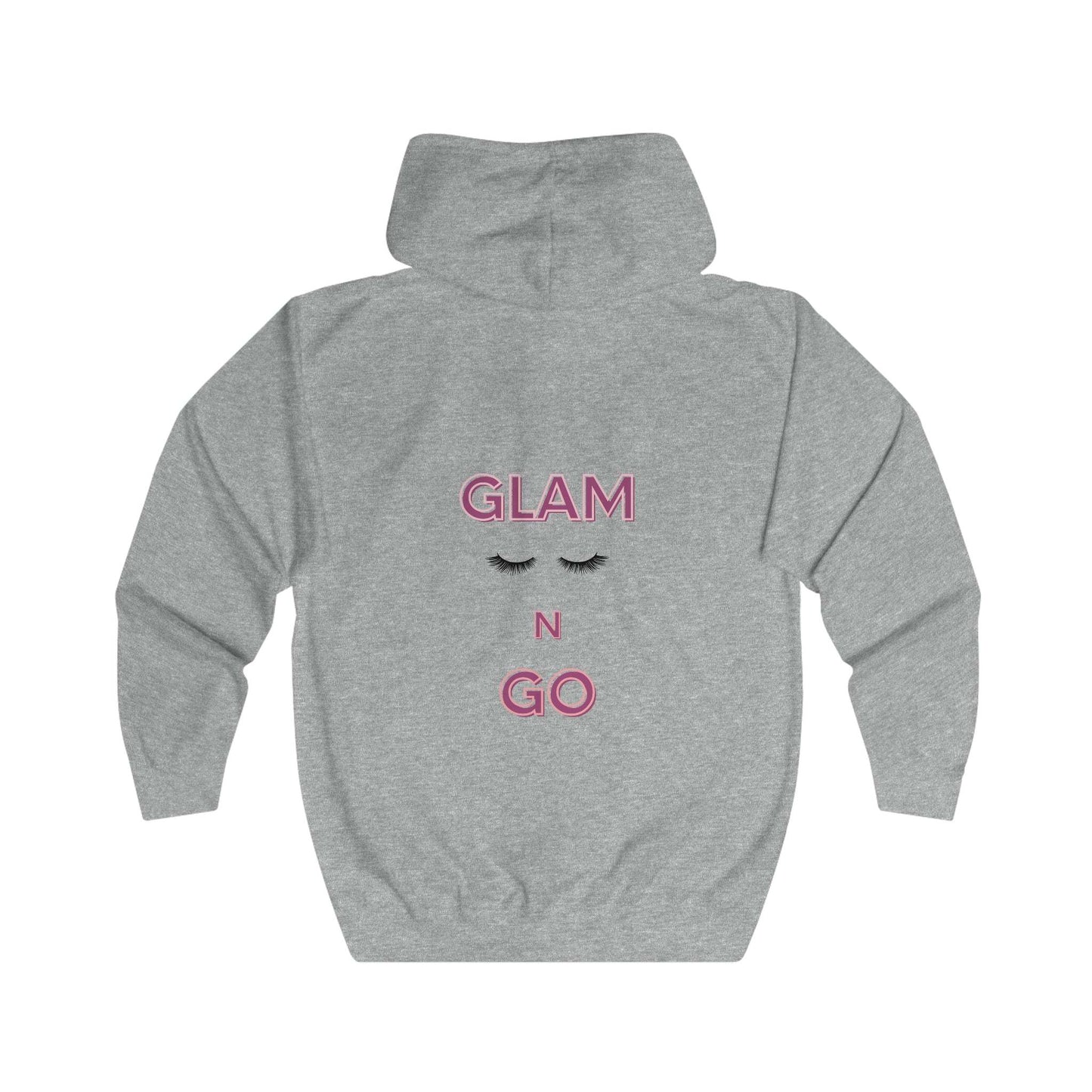 Glam N Go Front Back Design Full Zip Hoodie  