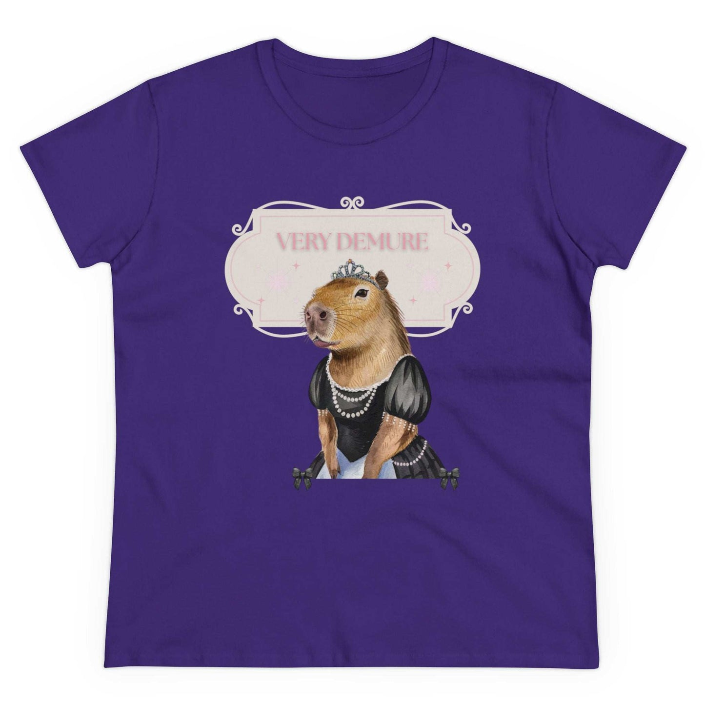 Very Demure Capybara Women's Cotton Tee. Cutesy Capy Tshirt in Her Very Demure Phase. Fun For Fall, Back To School. Gifts For Her.