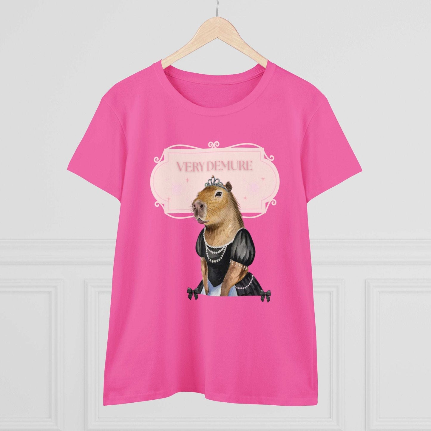 Very Demure Capybara Women's Cotton Tee. Cutesy Capy Tshirt in Her Very Demure Phase. Fun For Fall, Back To School. Gifts For Her.