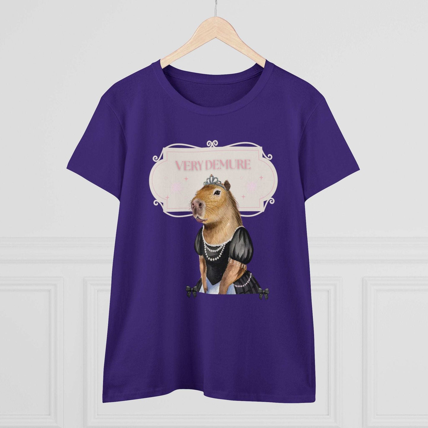 Very Demure Capybara Women's Cotton Tee. Cutesy Capy Tshirt in Her Very Demure Phase. Fun For Fall, Back To School. Gifts For Her.