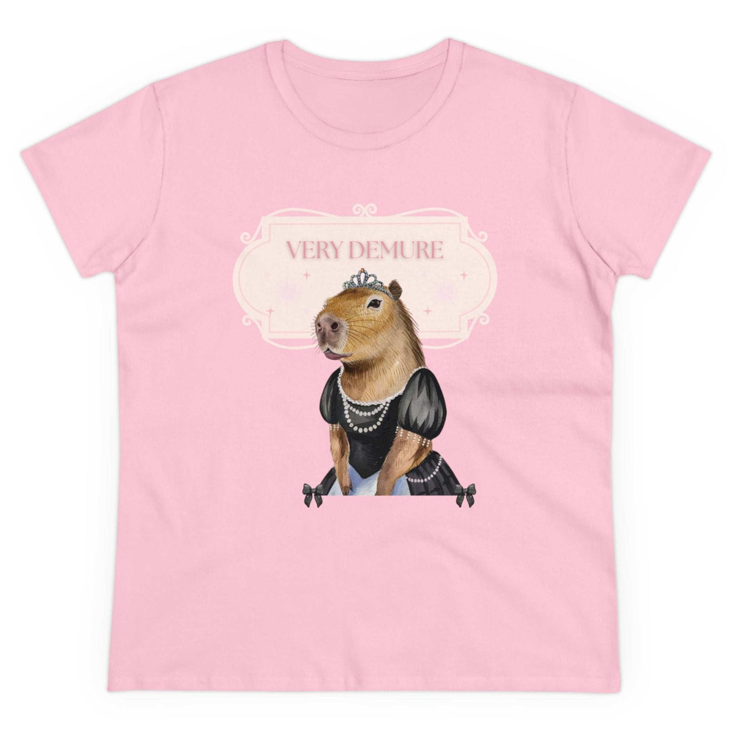 Very Demure Capybara Women's Cotton Tee. Cutesy Capy Tshirt in Her Very Demure Phase. Fun For Fall, Back To School. Gifts For Her.