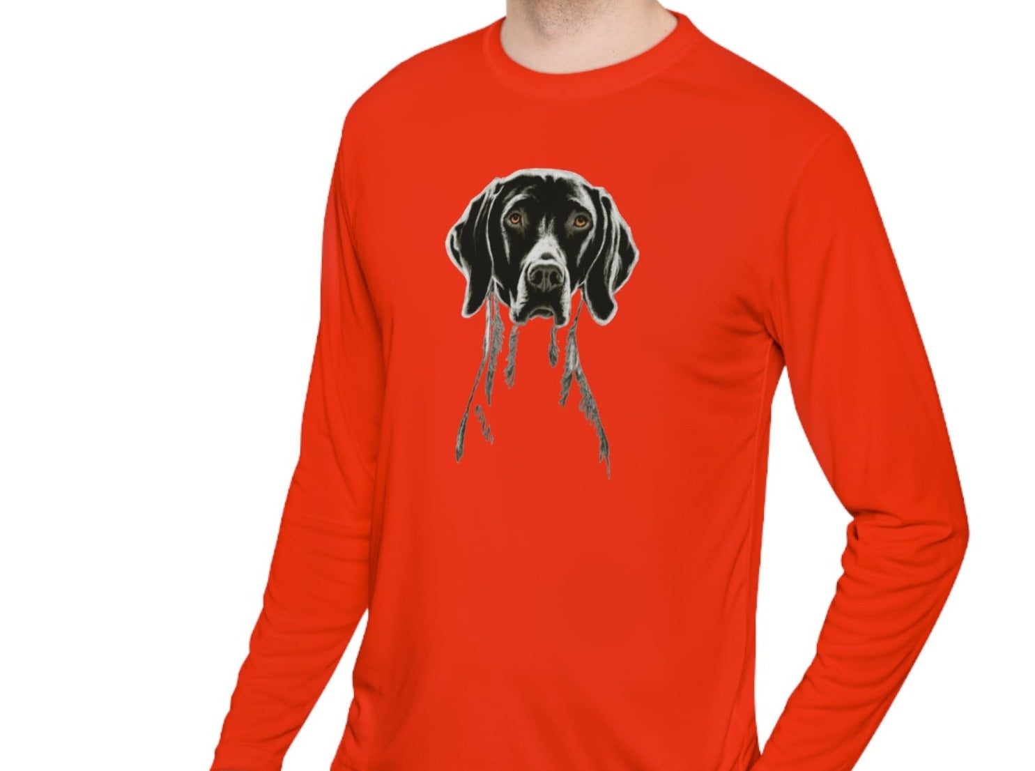 The German Shorthaired Pointer. A Silhouette On A Long Sleeve Tee